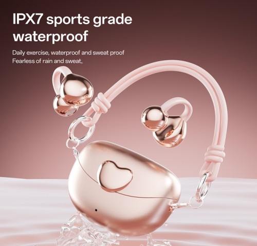 KW-M106Sports Bluetooth Earbuds - Secure Ear Hooks & IPX8 Waterproof for Running/Gym.