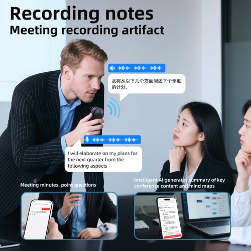 KW-WS11 AI Translator Speakers Support 30 Languages ,Bluetooth 5.4,Wireless,IPX5,Meeting recording notes, AI assistant